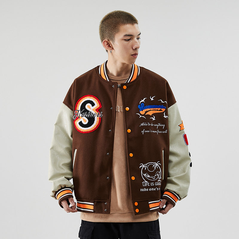 Men's Spring And Autumn Baseball Uniform Jacket