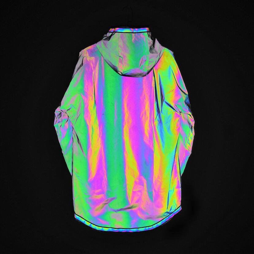 Colorful reflective hooded jacket