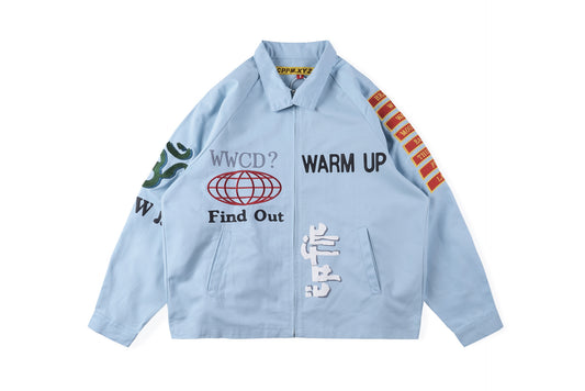 Hip Hop Kanye High Street Embroidered Sun LOGO Jacket Long Sleeve