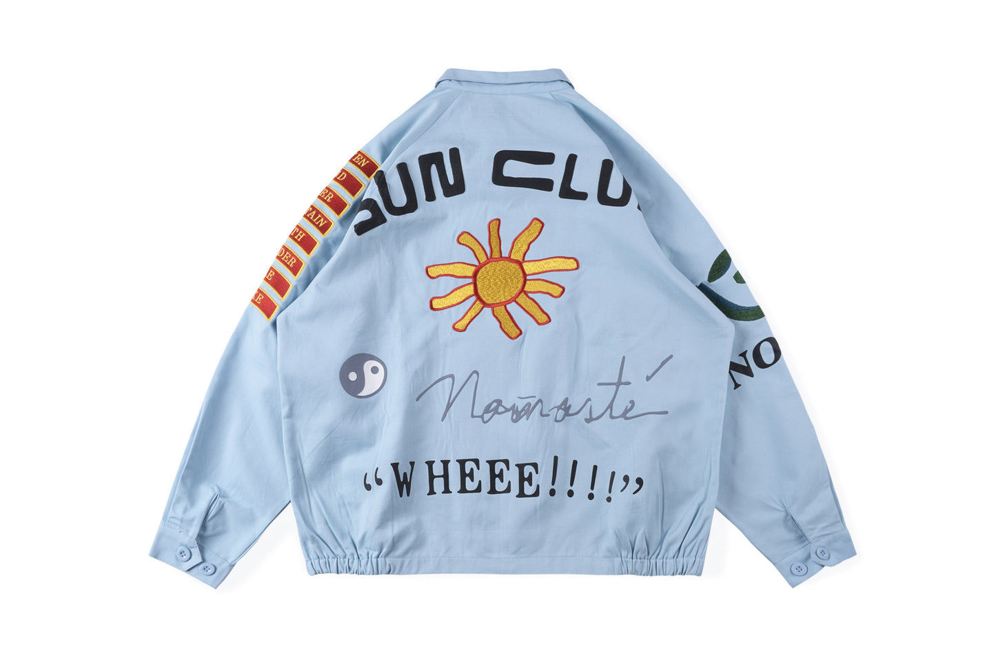 Hip Hop Kanye High Street Embroidered Sun LOGO Jacket Long Sleeve
