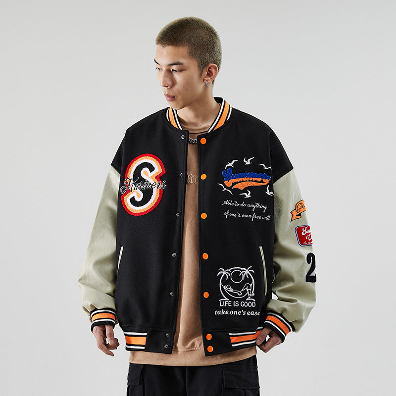 Men's Spring And Autumn Baseball Uniform Jacket