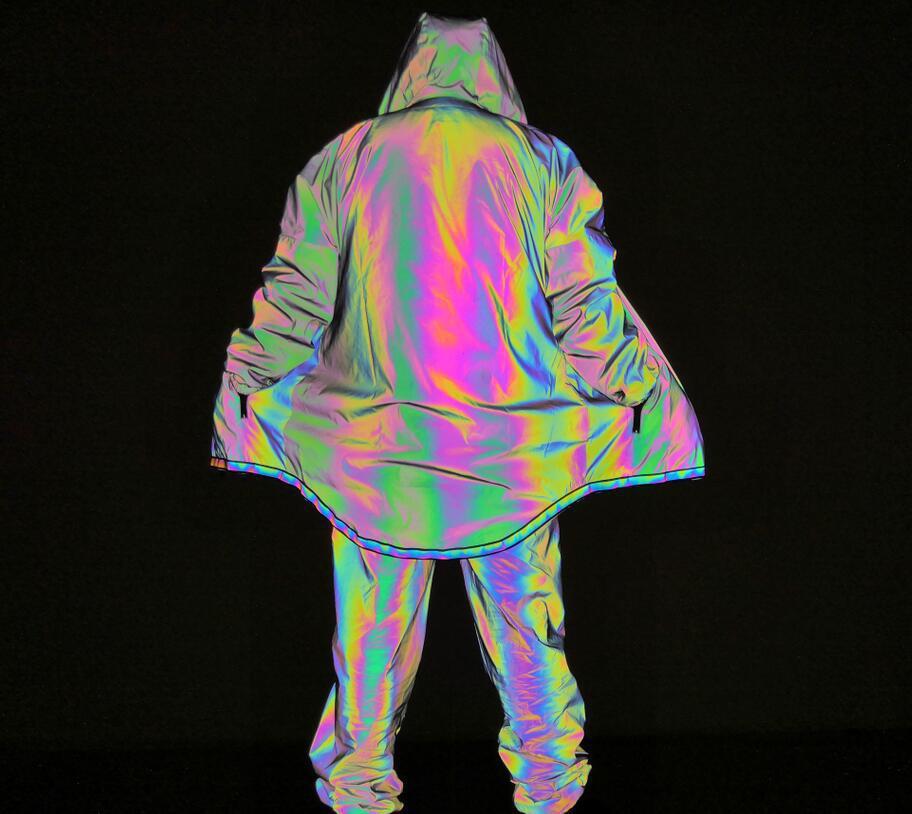 Colorful reflective hooded jacket