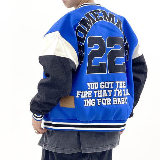 Men's And Women's Denim Sleeve Patchwork Loose Jacket