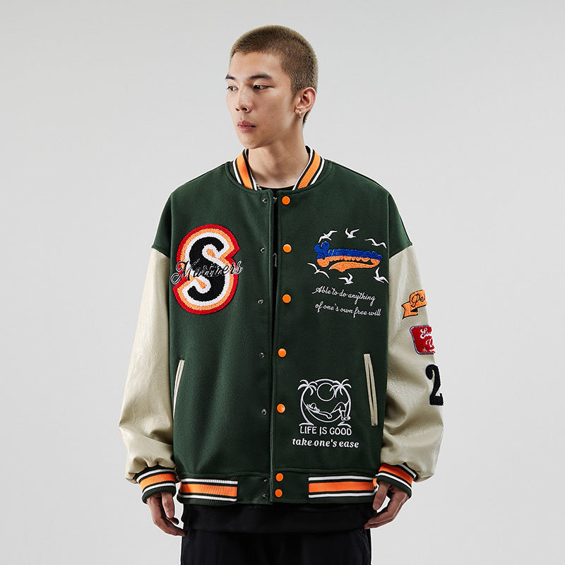 Men's Spring And Autumn Baseball Uniform Jacket